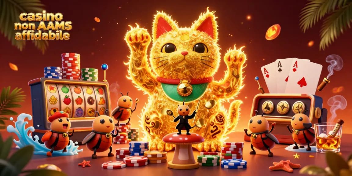 Gioca e vinci nei casino non AAMS affidabile con simboli di fortuna e premi entusiasti.