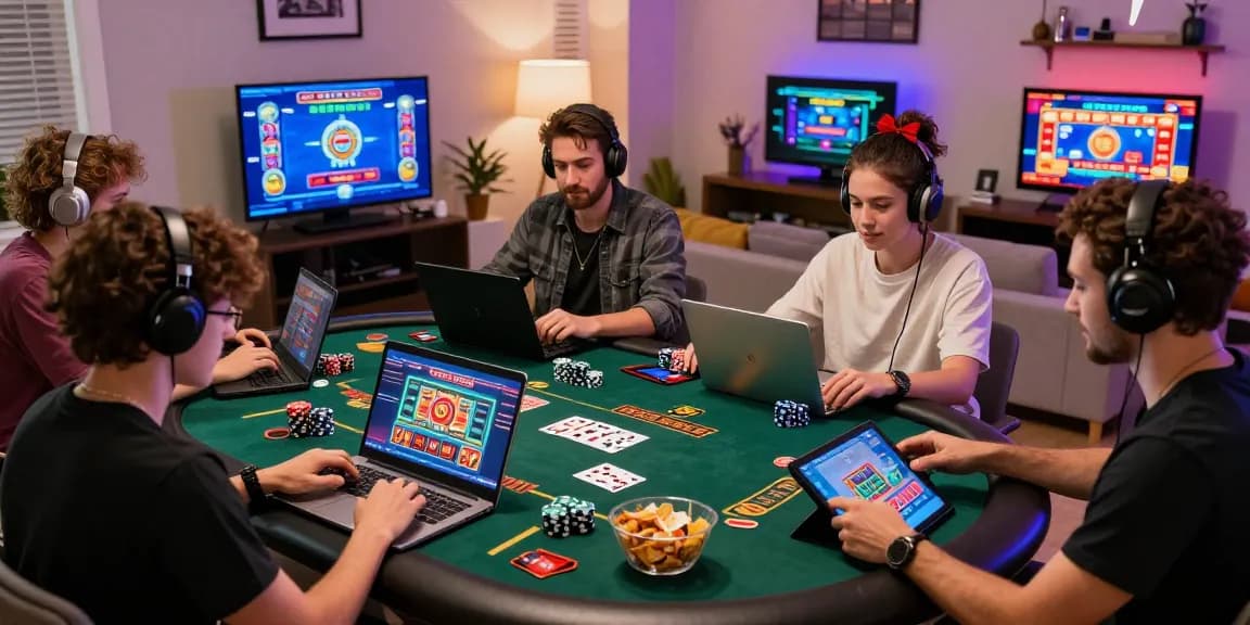 Players enjoying credit card casinos from home with vibrant gaming atmosphere.