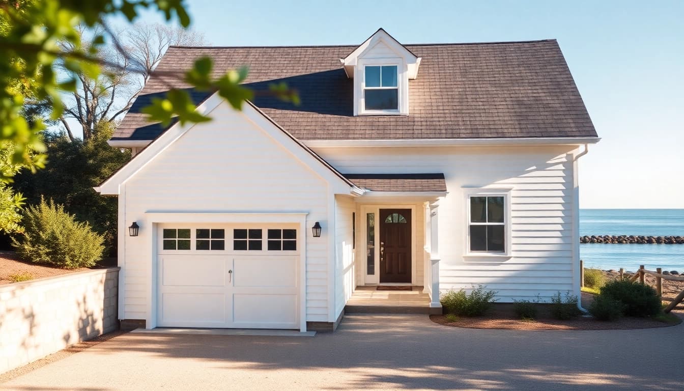 Transform your Cape Cod home addition with an elegant attached garage in a coastal setting.