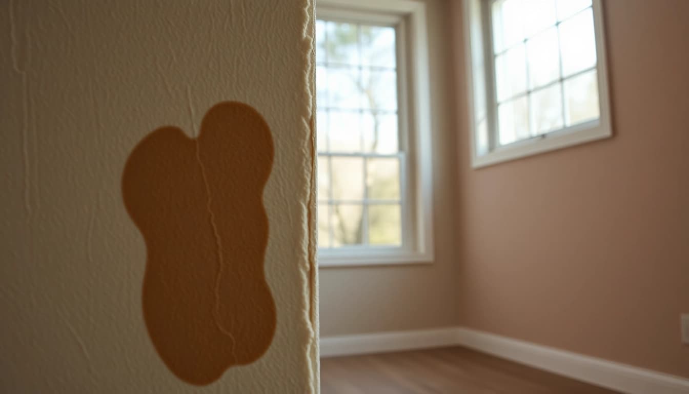 Visual representation illustrating spray foam causing damp in a home interior.