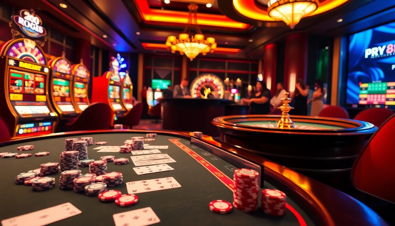 RR88 gaming experience with vibrant casino tables and engaging live dealers.