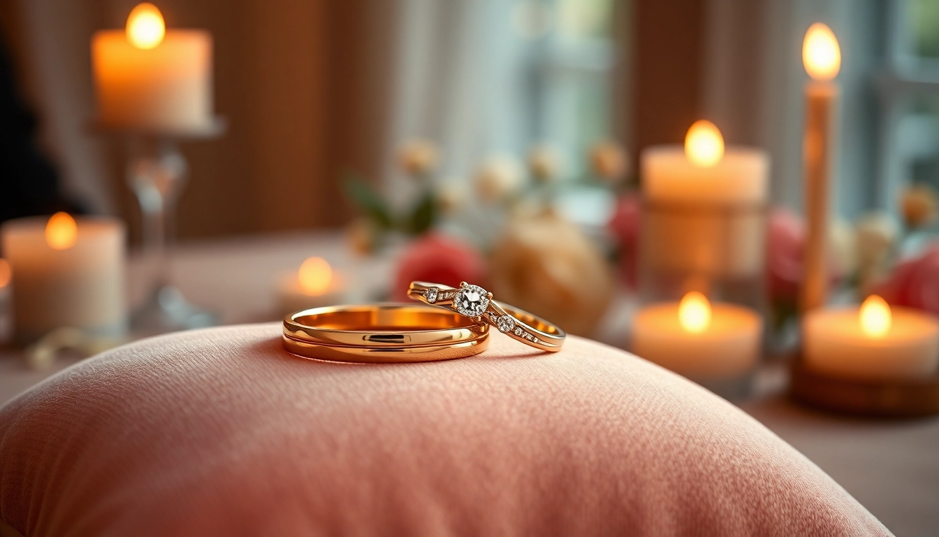 Showcase of exquisite couple rings featuring elegant designs and sparkling details.
