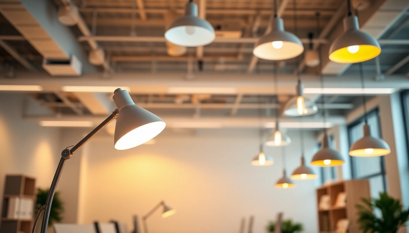 Showcasing innovative lighting solutions to enhance working environments with stylish designs.