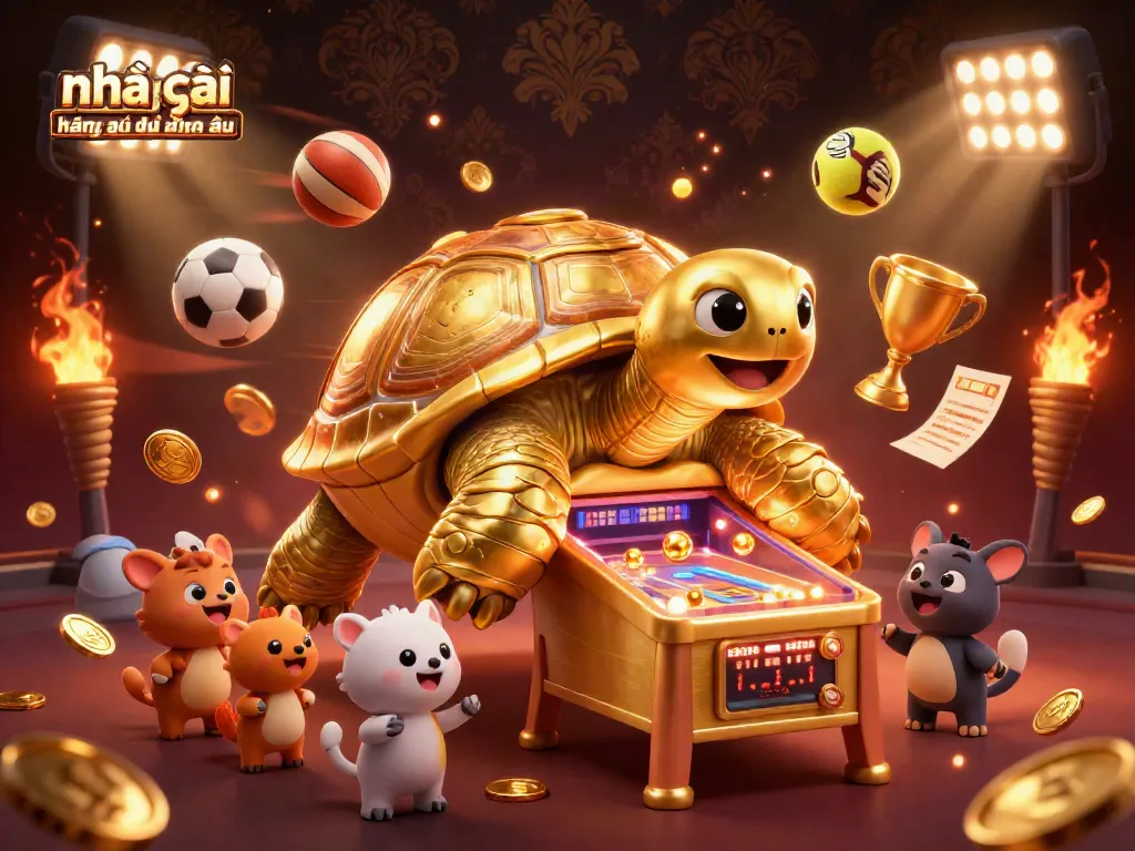 Hình ảnh 3D của nhà cái hàng đầu đến từ châu Âu với các nhân vật hoạt hình vui nhộn và các yếu tố game độc đáo.