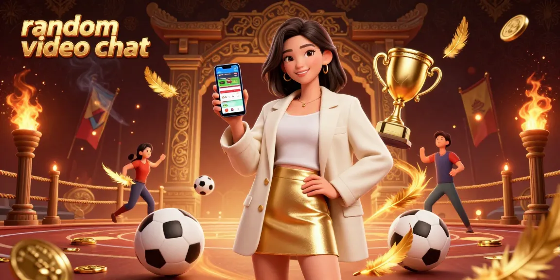 Engage in random video chat while holding a smartphone showing exciting betting options.