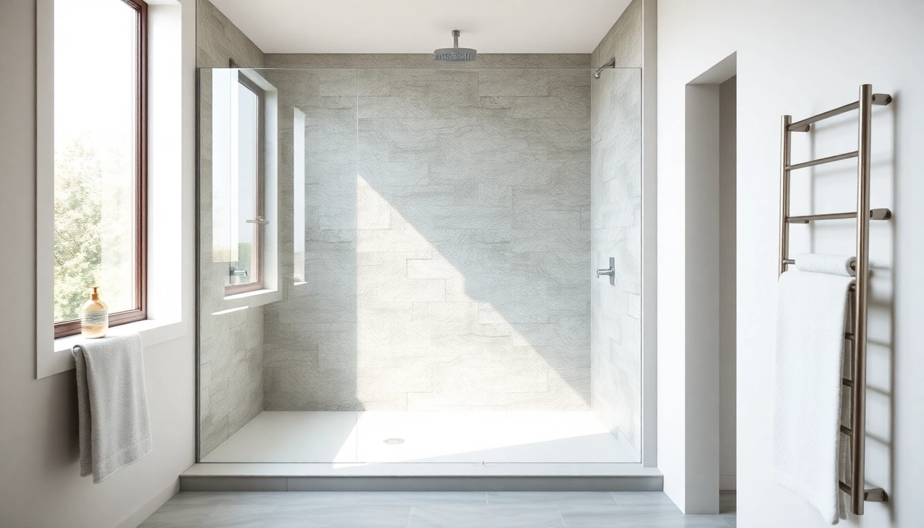 Installing a stylish shower screens semi frameless in a modern bathroom setting.