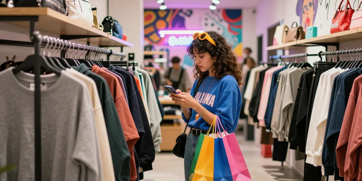 Explore unique styles at https://shs-dome5.com/ in a vibrant and trendy fashion store environment.