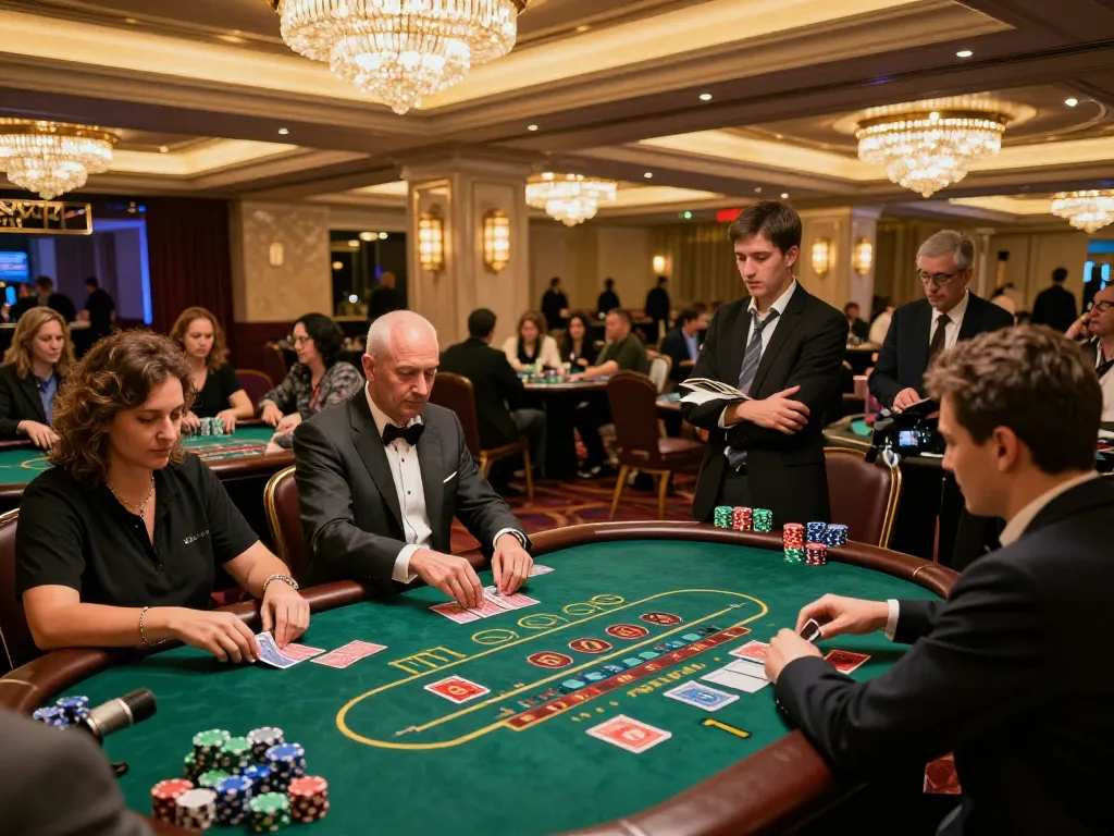 Players engaging in dynamic blackjack gameplay at the hidden wiki casino, showcasing strategic betting.
