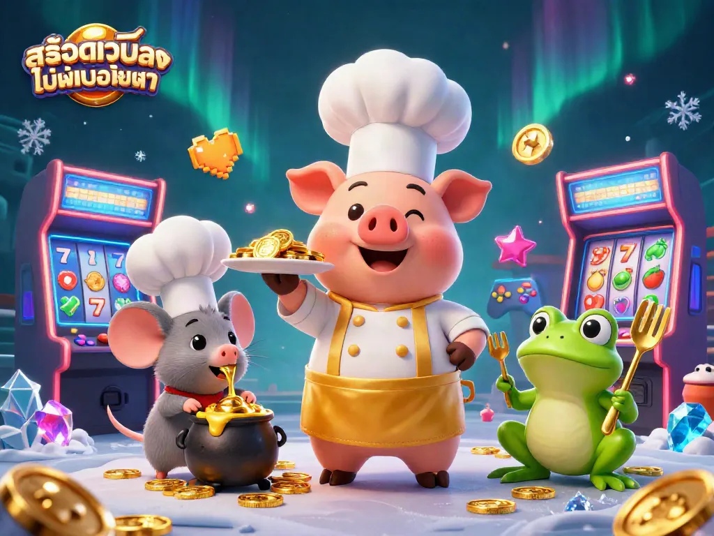 เล่นสล็อตเว็บตรงไม่ผ่านเอเย่นต์ไม่มีขั้นต่ํา กับภาพสุดน่ารักของเชฟหมูเสิร์ฟเหรียญทองที่มีรายละเอียดสูง
