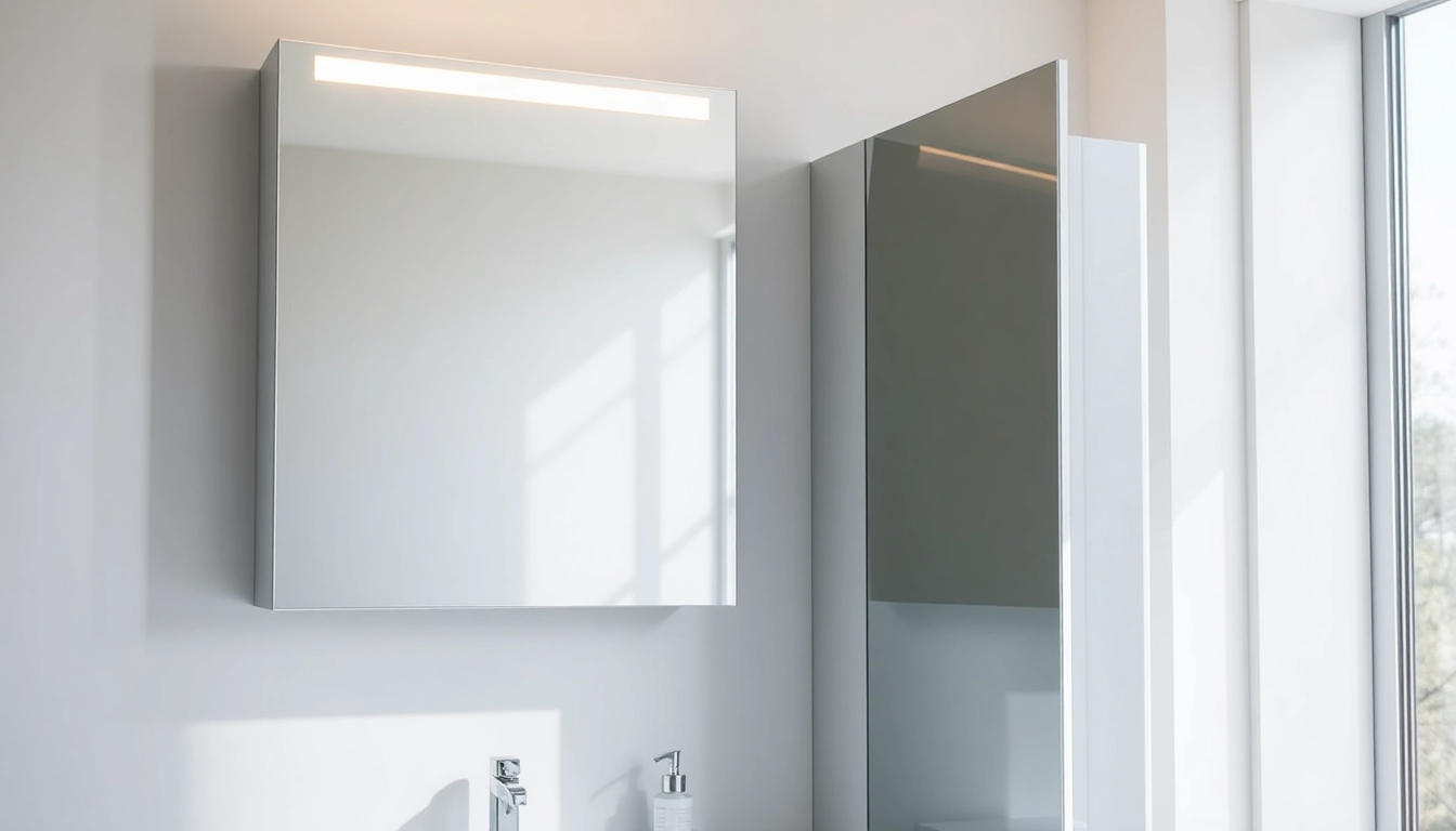 Elegant led bathroom mirror Cabinet illuminating modern bathroom space