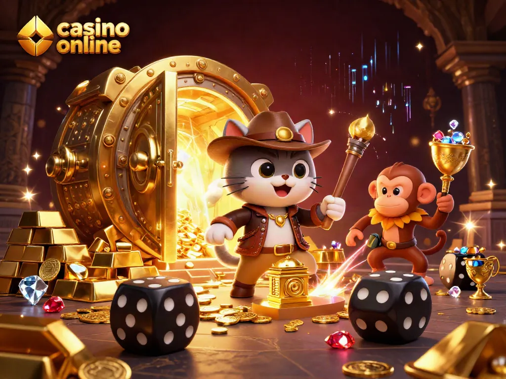 Descubre la emoción del casino online mientras juegan un gato arqueólogo y su compañero en un templo lleno de tesoros.
