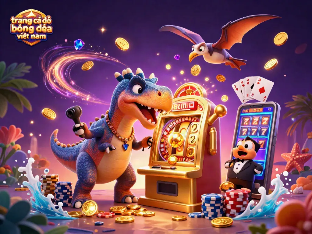 Hình ảnh diễn tả trang cá độ bóng đá việt nam với những nhân vật hoạt hình 3D trong casino