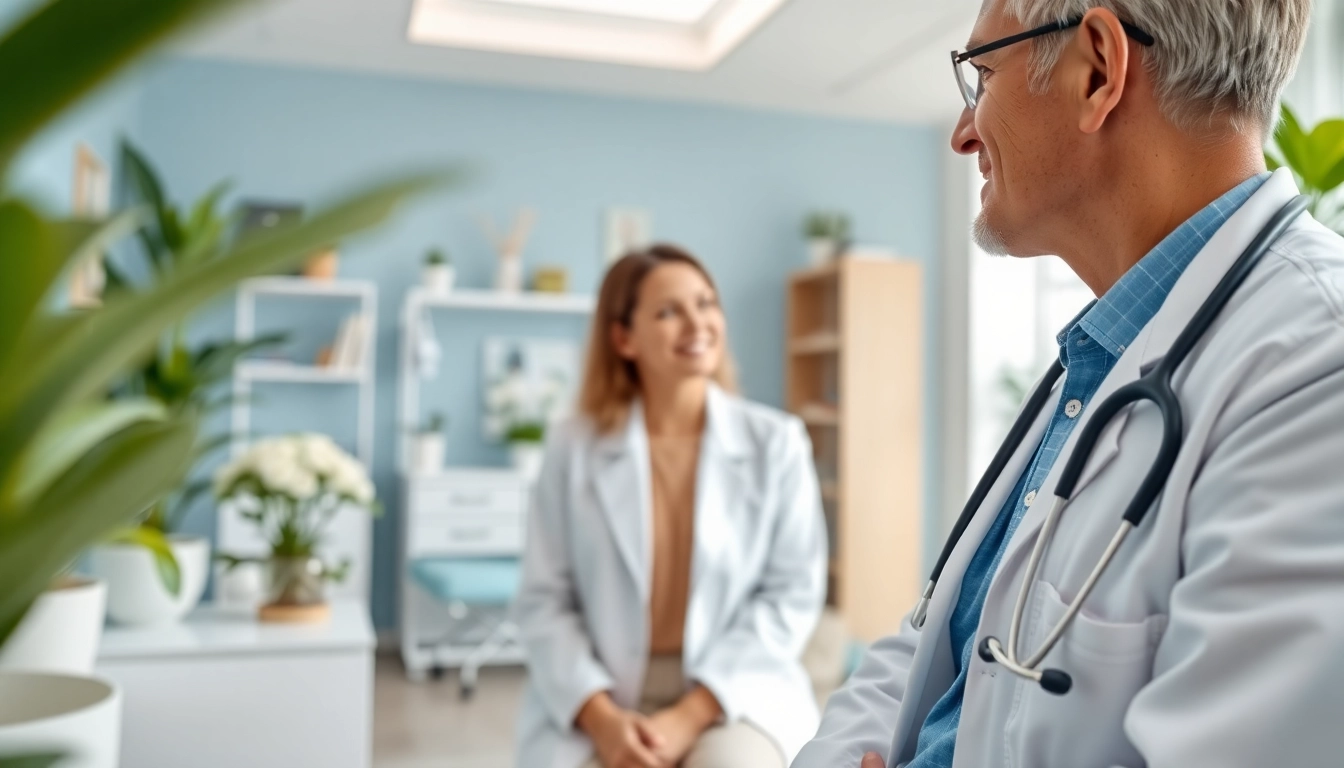 Engaging private GP consultation in a modern clinic setting showcasing attentive healthcare.