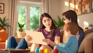 Families discussing life insurance options in a cozy setting to emphasize security and planning.