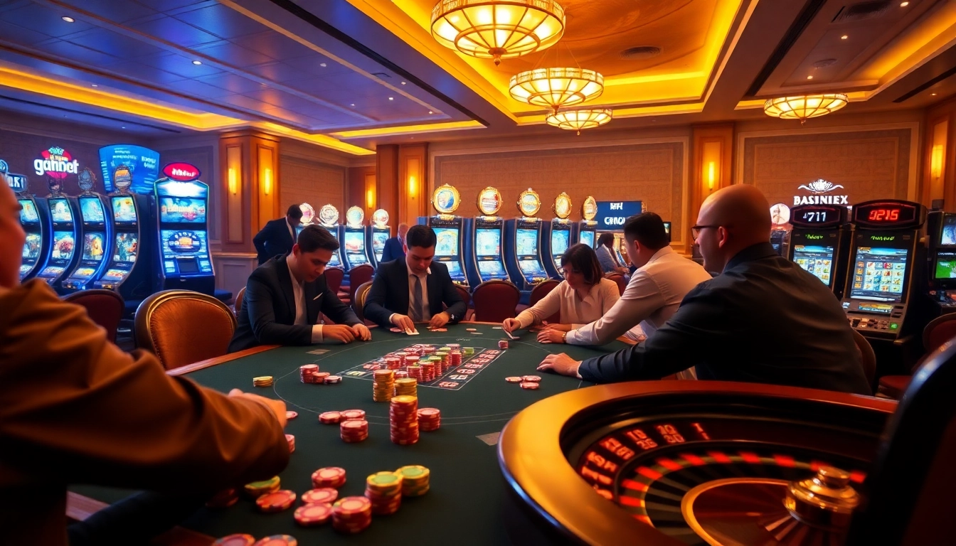 Excitement builds at Babu88.global casino with players engaged in high-stakes poker.