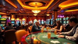 Explore Canada casinos online featuring vibrant gaming environment with players engaged.