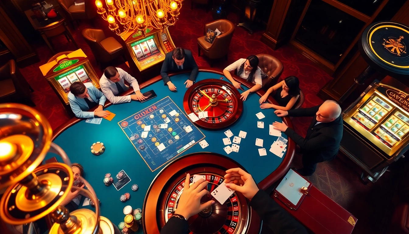 Experience the thrill of gambling at https://jun88buzz.info/ with a luxurious poker scene showcasing vibrant chips and a roulette wheel.