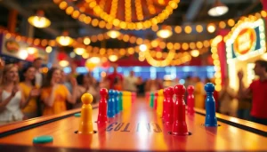 Plinko game menampilkan papan berwarna cerah dan chip yang jatuh dengan semangat.