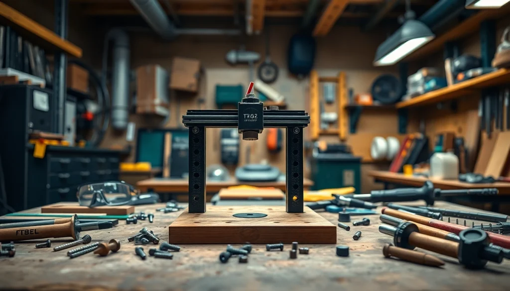 Build your own firearm with the pf940v2 jig set up in a detailed workshop.