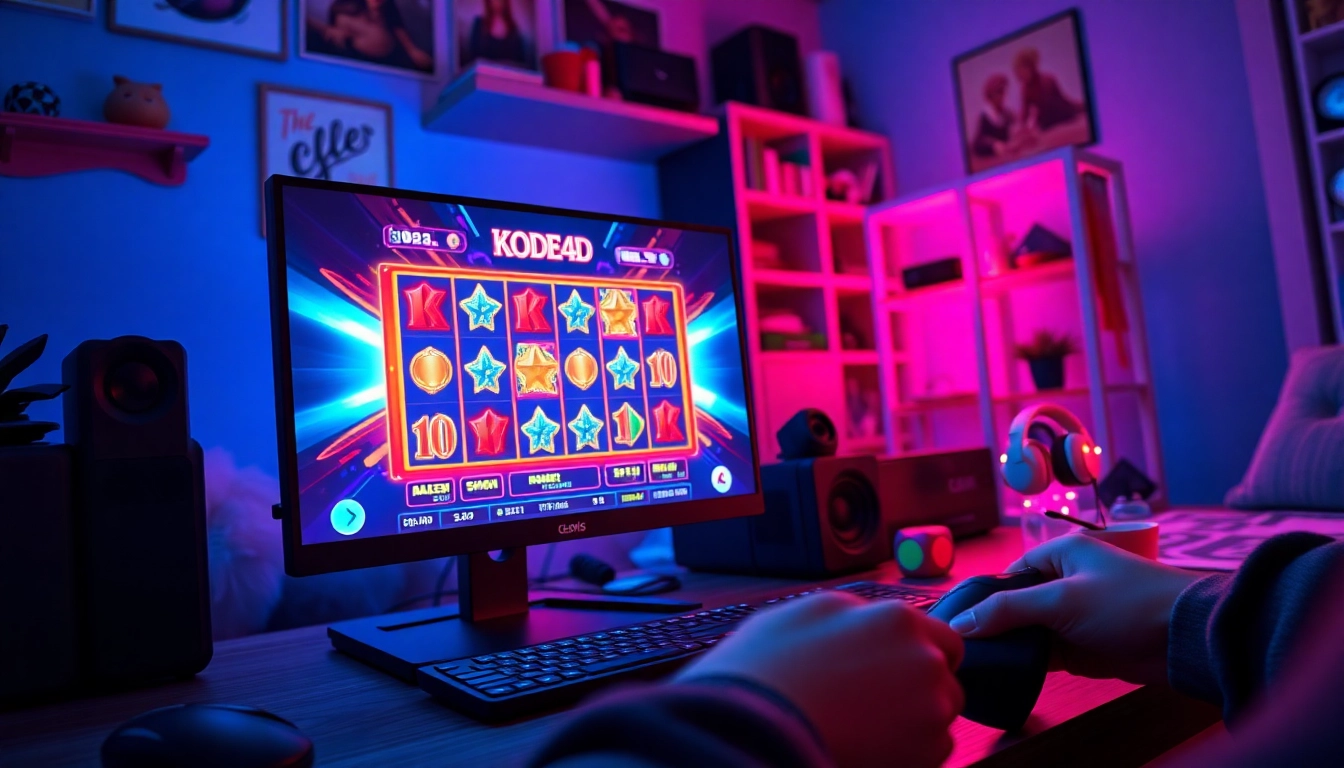 Situs kode4d vibrant gaming setup showcasing immersive slot game experience