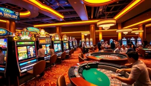 Experience the excitement of gaming as you read the review Naga169 in this vibrant casino scene.