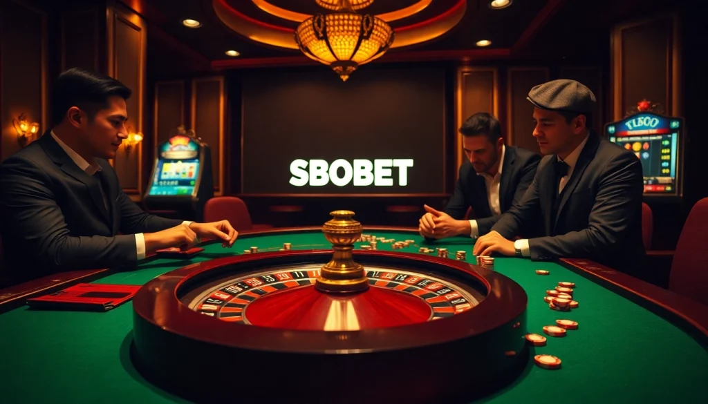 Experience thrill at a high-stakes table featuring link alternatif sbobet elements and luxurious casino vibes.