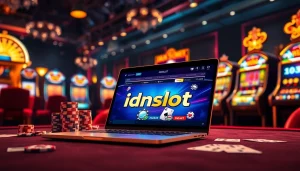 Engaging view of an idnslot interface with casino elements, reflecting the thrill of online gambling.