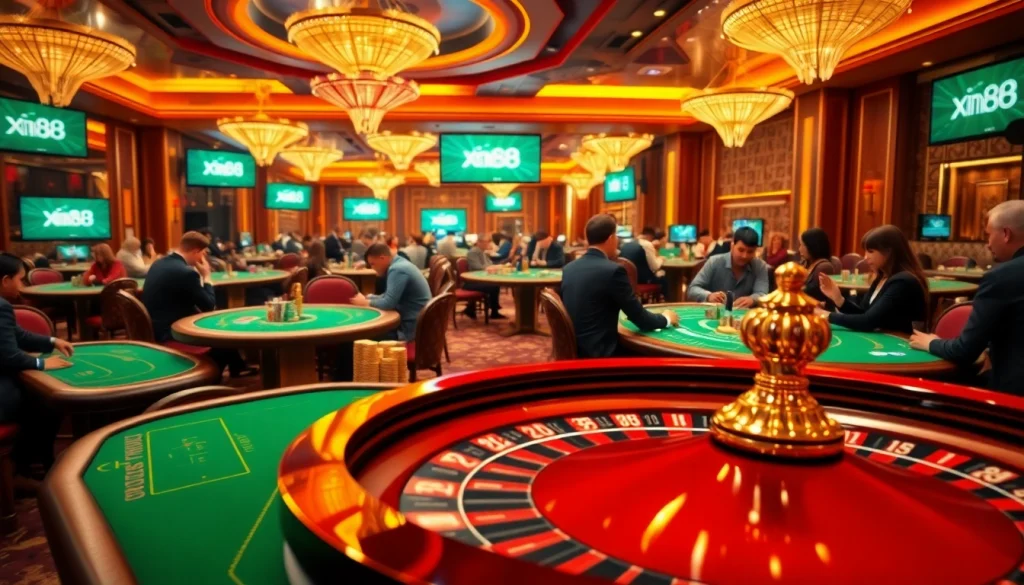 Experience thrilling gameplay at the xin88 online casino with vibrant tables and engaged players.