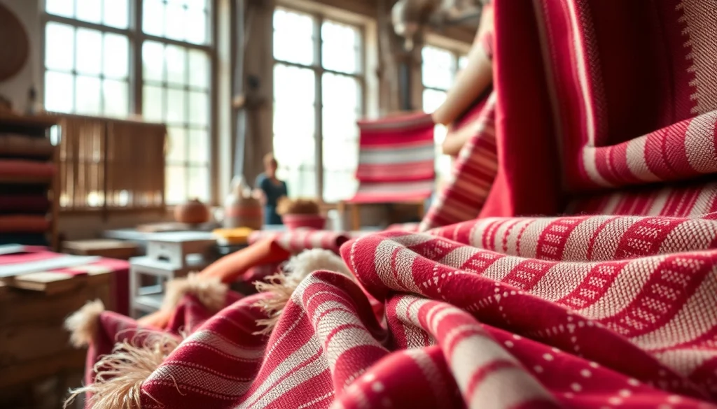 Brabants bontstoffen op een textielwerkplaats tonen unieke patronen en rijke kleuren.