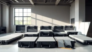 Showcasing protective foam Pelican Cases arranged with precision, illustrating customization options for gear protection.